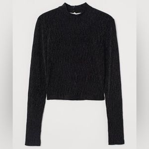 NWT h&m Velour crop Top, size Small